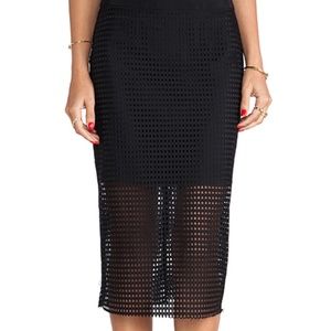 Trina Turk Silk Blend Pencil Skirt Black Size 4